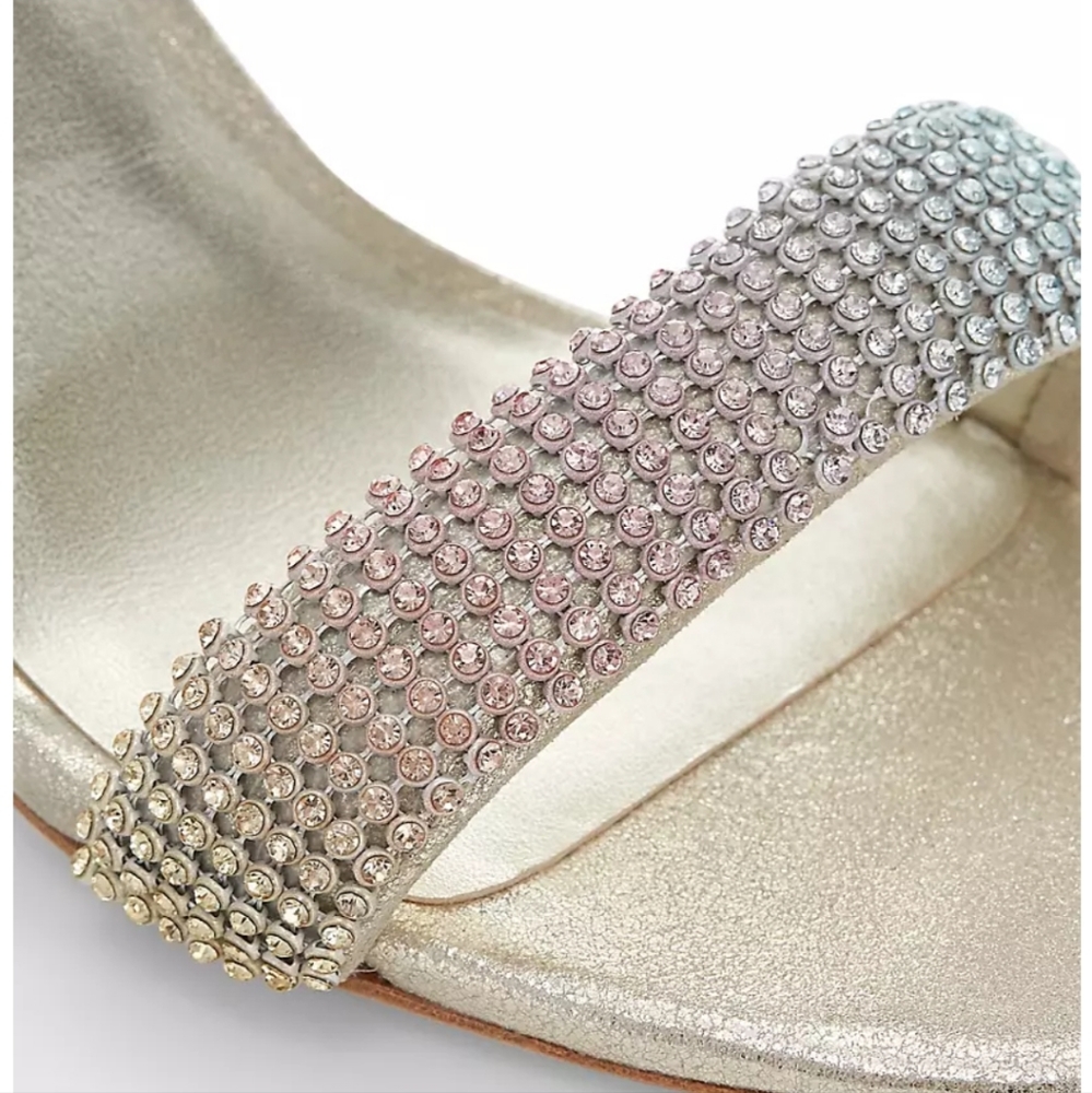 NWT$495 LOEFFLER RANDALL Shay Rhinestone Ankle Strap Sandals Heels Sz 5 - Picture 6 of 17